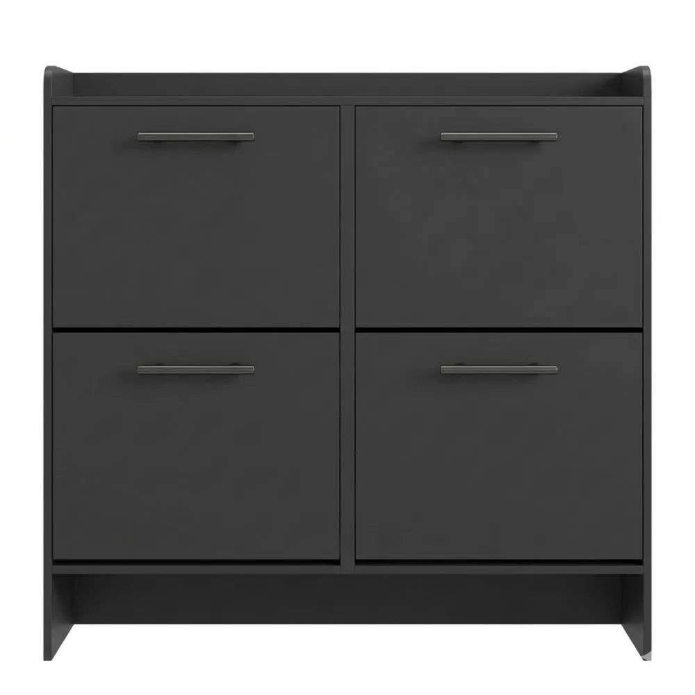 Schuhschrank mit 4 Klappen und hohem Fassungsvermögen für den Flur