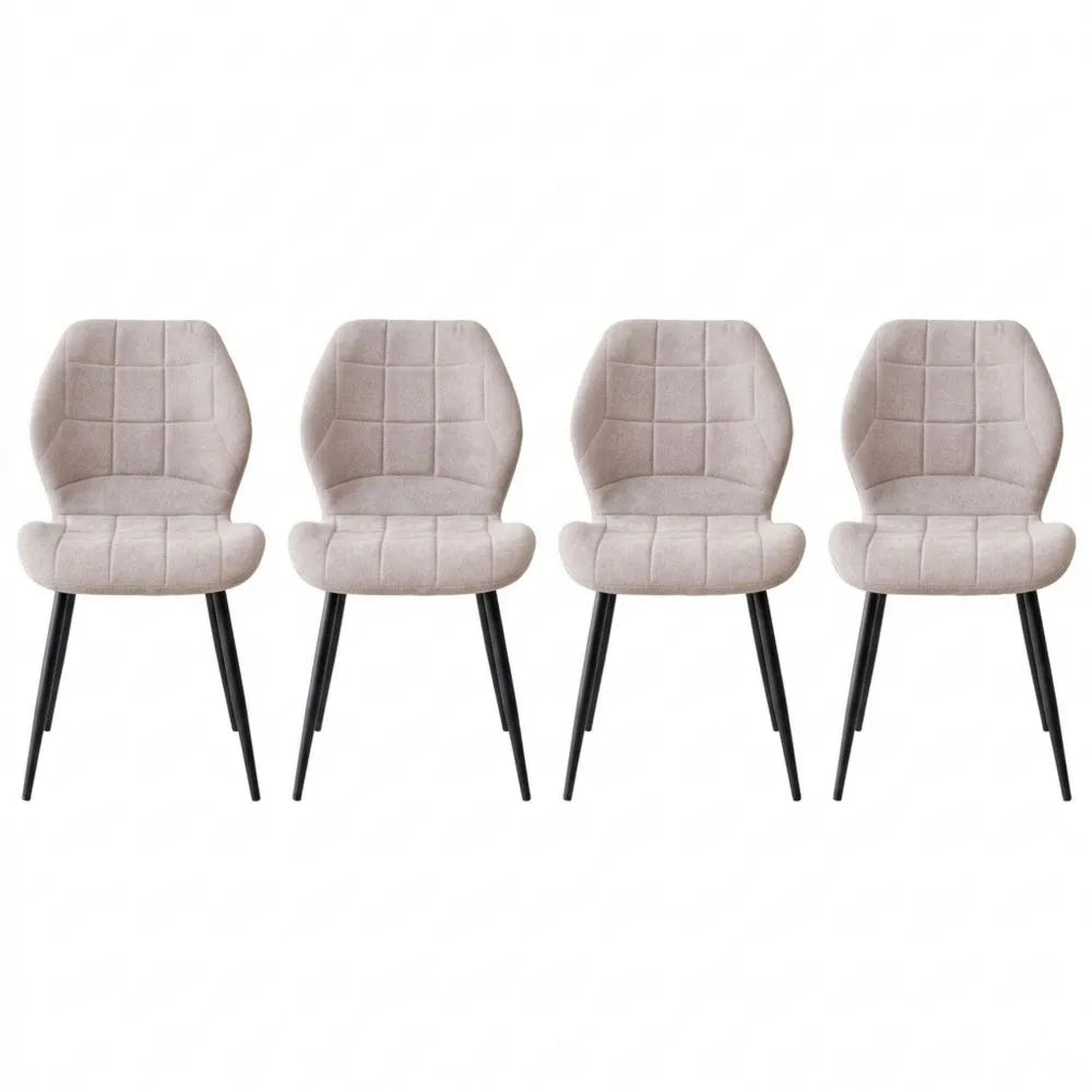 Esszimmer-Set mit gepolsterten Stühlen im skandinavischen Design