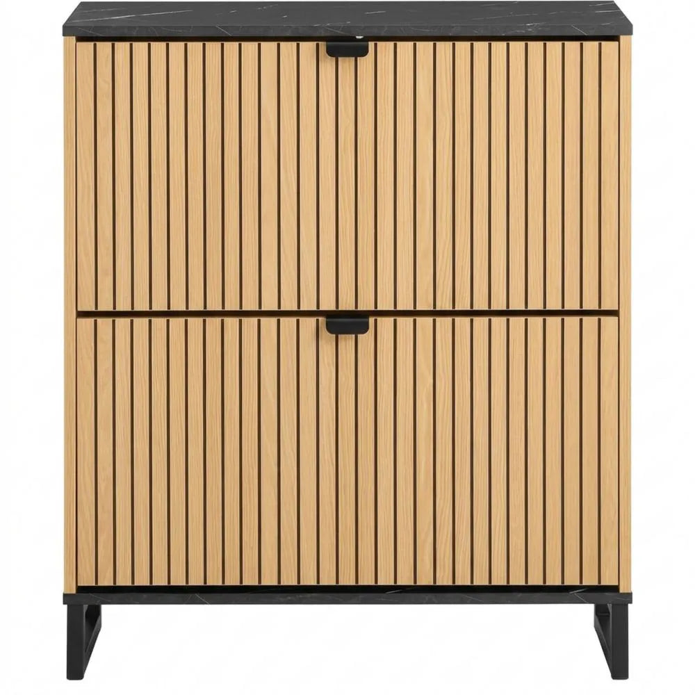 Schmaler Schuhschrank mit Klappen für Flur, 8-12 Paar Schuhe, bis 30 kg Tragkraft, modernes Design